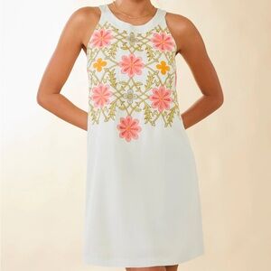 NWT Spartina 449 Kieran Floral Halter Size S Small Dress Blue Mist Green